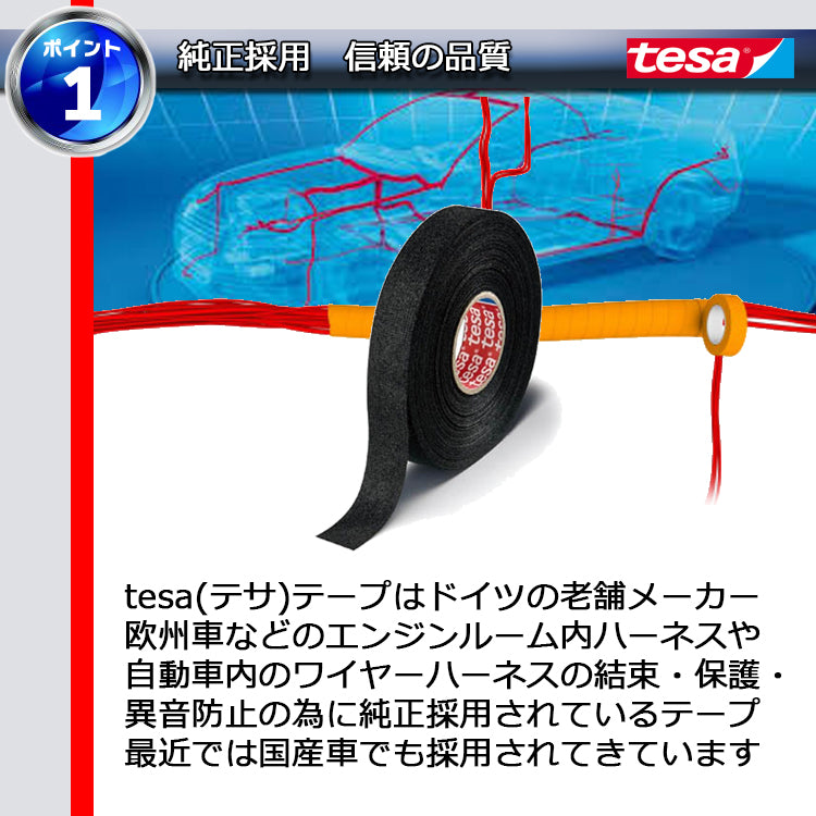 tesa テサテープ 51608 耐熱 3本【幅19mm×長さ25m】