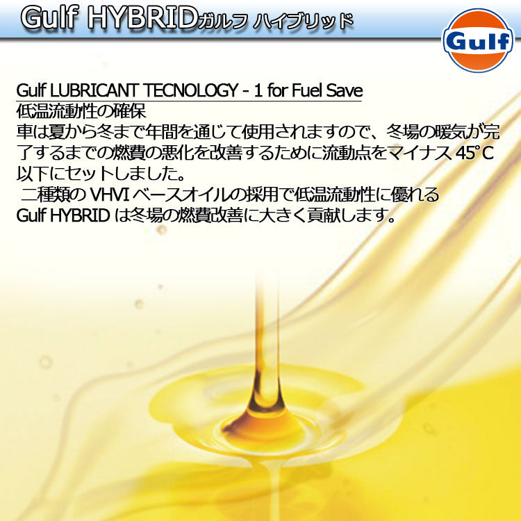 Gulf HYBRID ガルフ ハイブリッド エンジンオイル 4L缶