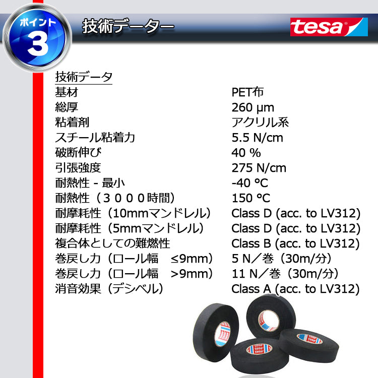 tesa テサテープ 51036 耐熱【幅19mm×長さ25m×16本】